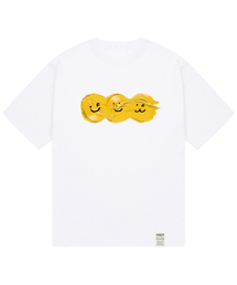 [ユニセックス]ペインティング3スマイル半袖Tシャツ_ホワイト