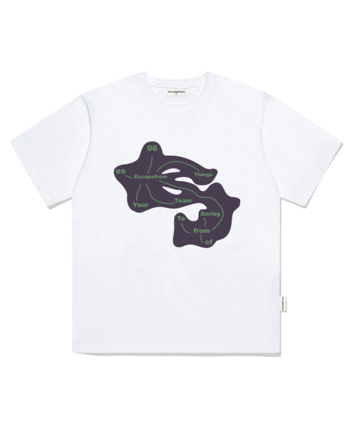 ESCAPEFROM(エスケープフロム)の「イニシャルマッププリントオーバーサイズ半袖Tシャツホワイト(Tシャツ/カットソー・レディース・その他・SMALL/MEDIUM/LARGE)」の1枚目の写真