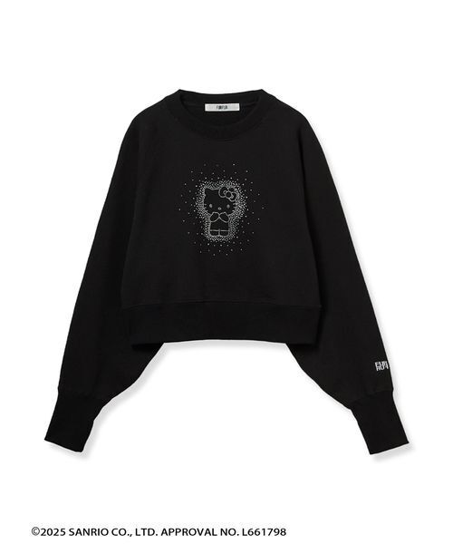 FURFUR（ファーファー）の「【WEB・一部店舗限定カラー】HELLO KITTYクリスタルスウェット（スウェット・レディース・ブラック/ライトピンク/サックスブルー/ホワイト・F）」の3枚目の写真