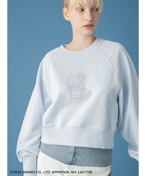 FURFUR（ファーファー）の「【WEB・一部店舗限定カラー】HELLO KITTYクリスタルスウェット（スウェット・レディース・ブラック/ライトピンク/サックスブルー/ホワイト・F）」の16枚目の写真