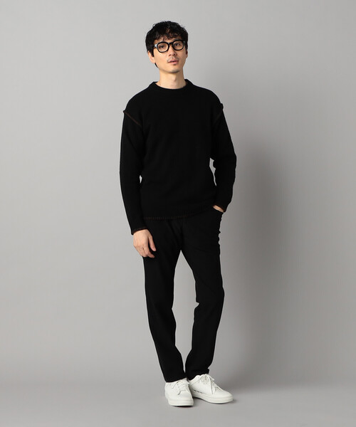 COMME CA MEN(コムサメン)の「ブランケットステッチ クルーネックニット(ニット/セーター・メンズ・ブラック/ネイビー・L/M)」の3枚目の写真