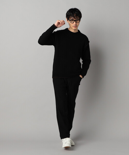 COMME CA MEN(コムサメン)の「ブランケットステッチ クルーネックニット(ニット/セーター・メンズ・ブラック/ネイビー・L/M)」の4枚目の写真