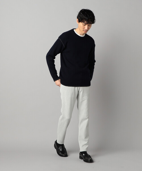 COMME CA MEN(コムサメン)の「ブランケットステッチ クルーネックニット(ニット/セーター・メンズ・ブラック/ネイビー・L/M)」の8枚目の写真
