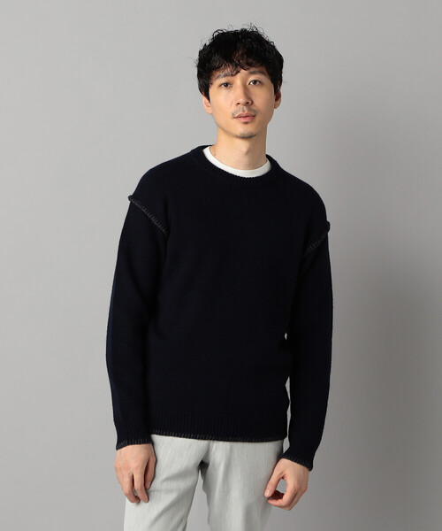 COMME CA MEN(コムサメン)の「ブランケットステッチ クルーネックニット(ニット/セーター・メンズ・ブラック/ネイビー・L/M)」の10枚目の写真