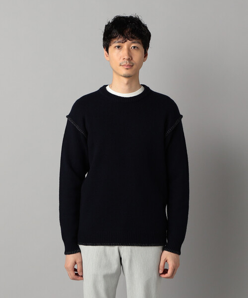 COMME CA MEN(コムサメン)の「ブランケットステッチ クルーネックニット(ニット/セーター・メンズ・ブラック/ネイビー・L/M)」の11枚目の写真