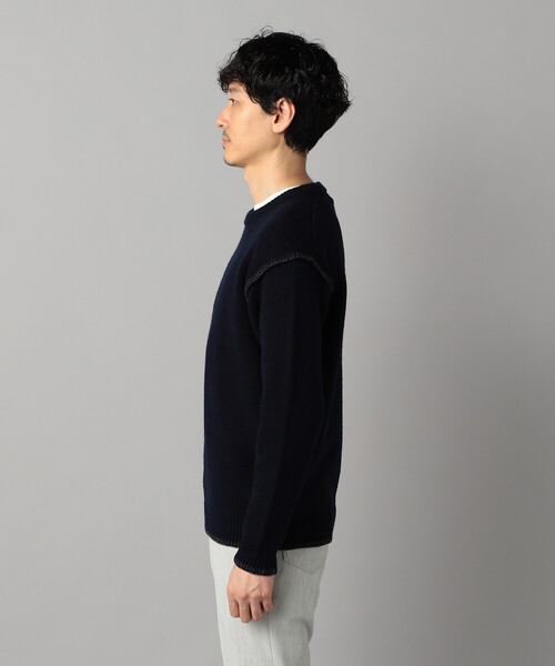 COMME CA MEN(コムサメン)の「ブランケットステッチ クルーネックニット(ニット/セーター・メンズ・ブラック/ネイビー・L/M)」の12枚目の写真