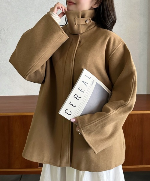 Eclat one(エクラワン)の「【Eclat one】ステンカラー ミドル丈 コート(ステンカラーコート・レディース・グレー/ベージュ/ネイビー・FREE)」の13枚目の写真