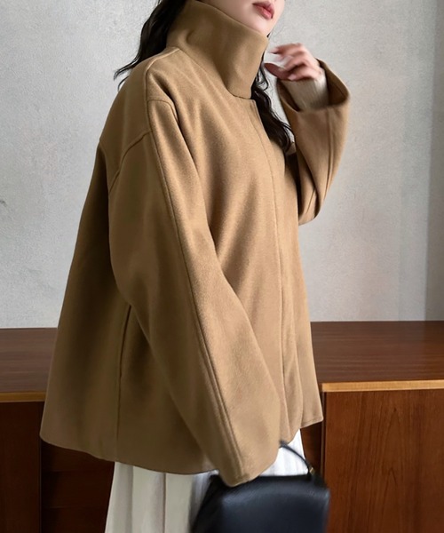 Eclat one(エクラワン)の「【Eclat one】ステンカラー ミドル丈 コート(ステンカラーコート・レディース・グレー/ベージュ/ネイビー・FREE)」の14枚目の写真