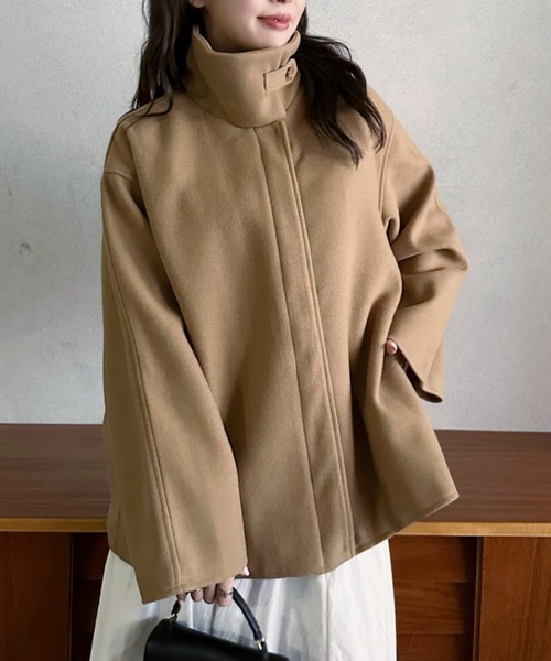 Eclat one(エクラワン)の「【Eclat one】ステンカラー ミドル丈 コート(ステンカラーコート・レディース・グレー/ベージュ/ネイビー・FREE)」の15枚目の写真
