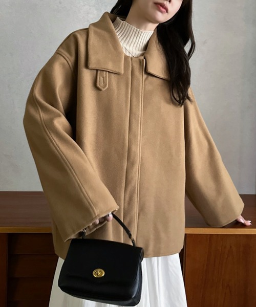 Eclat one(エクラワン)の「【Eclat one】ステンカラー ミドル丈 コート(ステンカラーコート・レディース・グレー/ベージュ/ネイビー・FREE)」の17枚目の写真