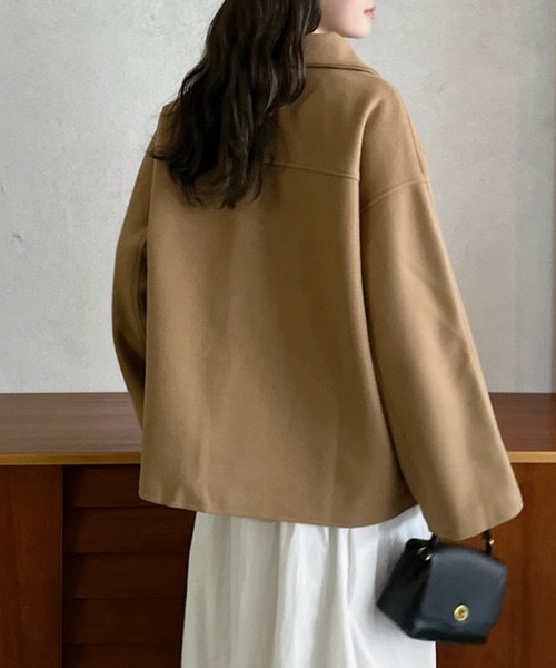 Eclat one(エクラワン)の「【Eclat one】ステンカラー ミドル丈 コート(ステンカラーコート・レディース・グレー/ベージュ/ネイビー・FREE)」の18枚目の写真