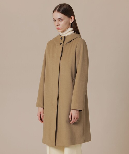 MACKINTOSH LONDON（マッキントッシュ ロンドン）の「【WEB・一部店舗限定】ソフトウールモッサフーデットコート（その他アウター・レディース・ブラック/ベージュ・38/40）」の3枚目の写真