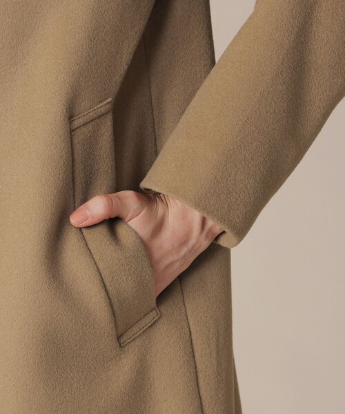 MACKINTOSH LONDON（マッキントッシュ ロンドン）の「【WEB・一部店舗限定】ソフトウールモッサフーデットコート（その他アウター・レディース・ブラック/ベージュ・38/40）」の5枚目の写真