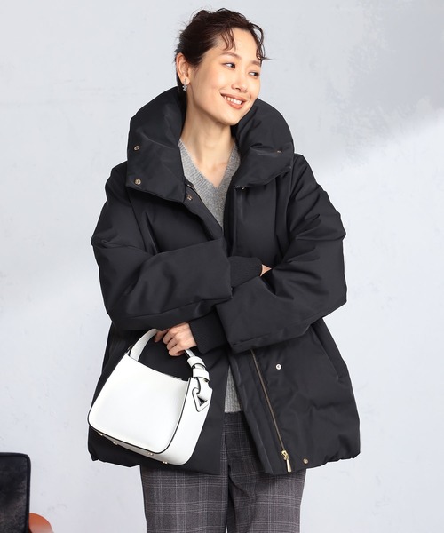 GALLORIA（ギャローリア）の「ボリューム衿リブ袖中綿ジャケット（その他アウター・レディース・ベージュ/ブラック・S/M/LL/L）」の2枚目の写真