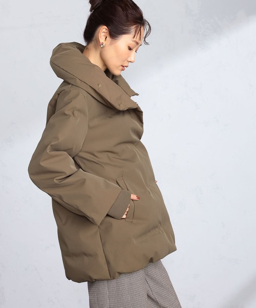 GALLORIA（ギャローリア）の「ボリューム衿リブ袖中綿ジャケット（その他アウター・レディース・ベージュ/ブラック・S/M/LL/L）」の5枚目の写真