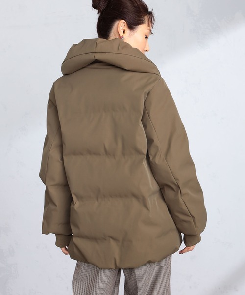 GALLORIA（ギャローリア）の「ボリューム衿リブ袖中綿ジャケット（その他アウター・レディース・ベージュ/ブラック・S/M/LL/L）」の6枚目の写真