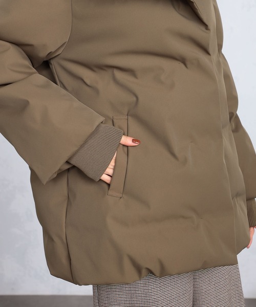 GALLORIA（ギャローリア）の「ボリューム衿リブ袖中綿ジャケット（その他アウター・レディース・ベージュ/ブラック・S/M/LL/L）」の8枚目の写真