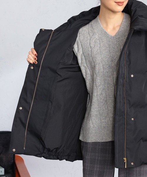 GALLORIA（ギャローリア）の「ボリューム衿リブ袖中綿ジャケット（その他アウター・レディース・ベージュ/ブラック・S/M/LL/L）」の4枚目の写真