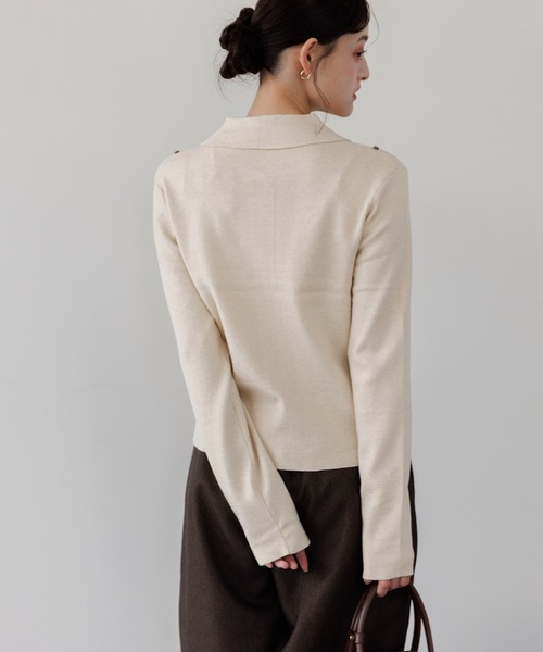 Dita Muaj.（ディータムアージュ）の「刺繍ジップニット（ニット/セーター・レディース・グレー/アイボリー・FREE）」の14枚目の写真