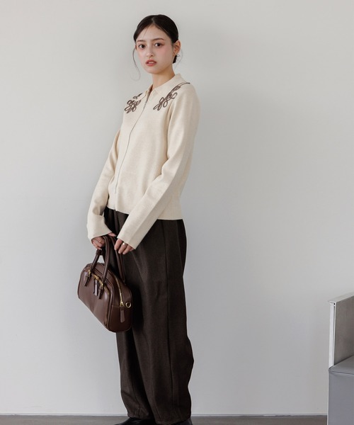 Dita Muaj.（ディータムアージュ）の「刺繍ジップニット（ニット/セーター・レディース・グレー/アイボリー・FREE）」の13枚目の写真