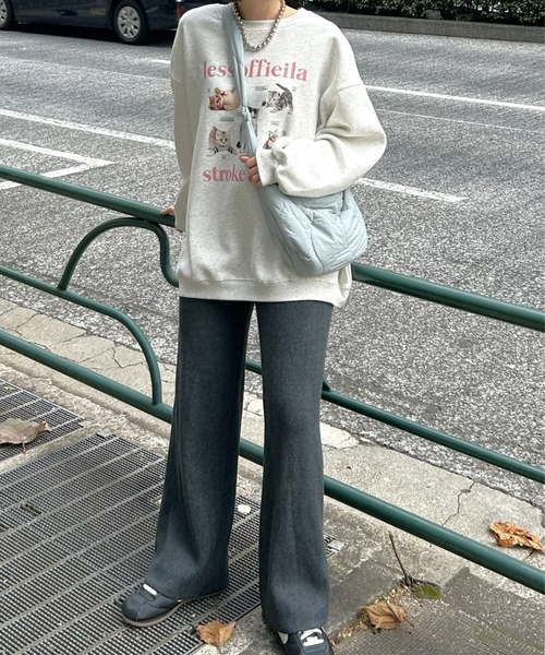 LAC-VERT（ラック・ヴェール）の「【選べる2種類】キャットプリントスウェットプルオーバー（スウェット・レディース・オートミール/ネイビー/ピンク/グレー系その他/その他/グレー・FREE）」の8枚目の写真