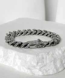 BLESSED BULLET（ブレスドブレッド）の「アイスラインクーバリンクチェーンブレスレット-ssアイスシルバー（ブレスレット）」