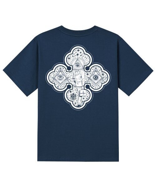 KAN6312(カン6312)の「KTN0123 フリーメイソン 半袖Tシャツ - ネイビー(Tシャツ/カットソー・メンズ・その他・LARGE/MEDIUM/SMALL/X-LARGE)」の1枚目の写真