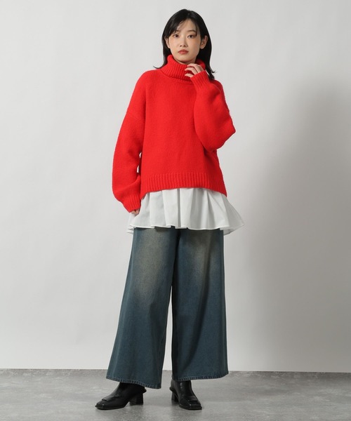 LAKOLE（ラコレ）の「タートルネックニットプルオーバー / 622320（ニット/セーター・レディース・レッド/チャコール/ベージュ・FREE）」の6枚目の写真