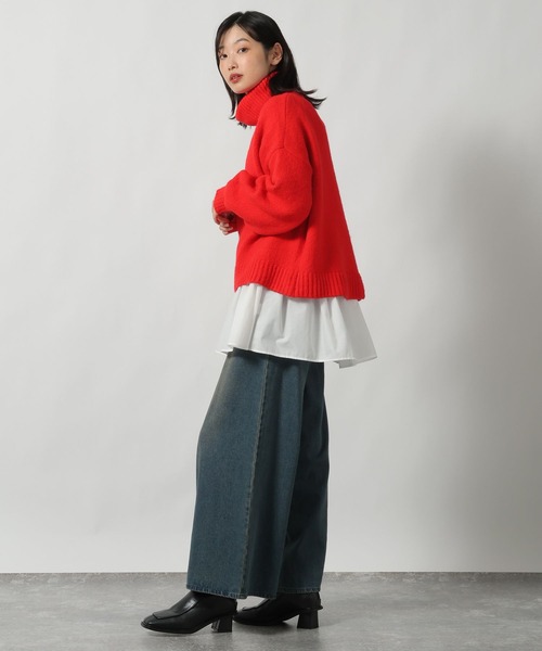 LAKOLE（ラコレ）の「タートルネックニットプルオーバー / 622320（ニット/セーター・レディース・レッド/チャコール/ベージュ・FREE）」の7枚目の写真