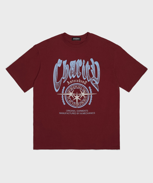 SAINTPAIN(セイントペイン)の「SPチャリティ半袖Tシャツバーガンディ(Tシャツ/カットソー・メンズ・その他・MEDIUM/LARGE)」の1枚目の写真