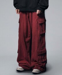 NOT4NERD(�m�b�g�t�H�[�i�[�h)��Incision Multi Cargo Sweat Pants - Red(�X�E�F�b�g�p���c)