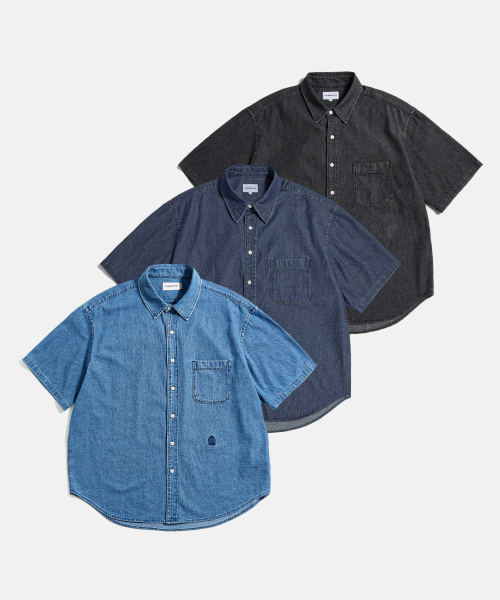 ESPIONAGE(エスピオナジ)の「Crest Denim S/S Over Shirt Washed Indigo(シャツ/ブラウス・レディース・その他・LARGE/MEDIUM/X-LARGE)」の3枚目の写真