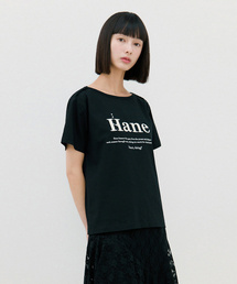 [THE H] レースボートネックTシャツ_ブラックインク