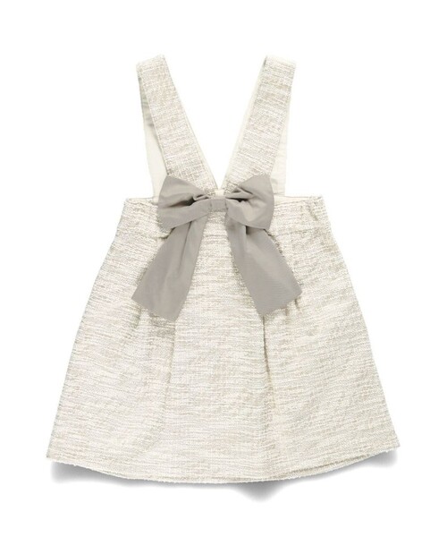 BRANSHES（ブランシェス）の「ラメツイードジャンパースカート（ジャンパースカート・キッズ・アイボリー/ブラック・90/140/80/130/100/150/110/120）」の3枚目の写真