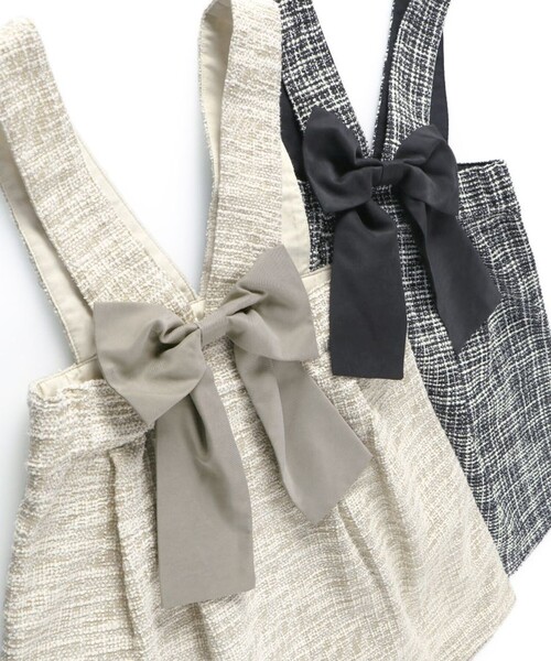 BRANSHES（ブランシェス）の「ラメツイードジャンパースカート（ジャンパースカート・キッズ・アイボリー/ブラック・90/140/80/130/100/150/110/120）」の12枚目の写真