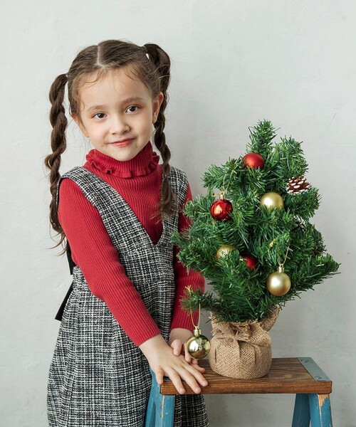 BRANSHES（ブランシェス）の「ラメツイードジャンパースカート（ジャンパースカート・キッズ・アイボリー/ブラック・90/140/80/130/100/150/110/120）」の18枚目の写真