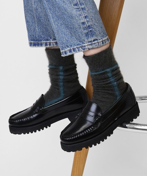 CHICSTOCKS(シックストックス)の「モヘヤラインソックス(ソックス/靴下・レディース・チャコールグレー/ライトブラウン・SMALL/LARGE)」の2枚目の写真