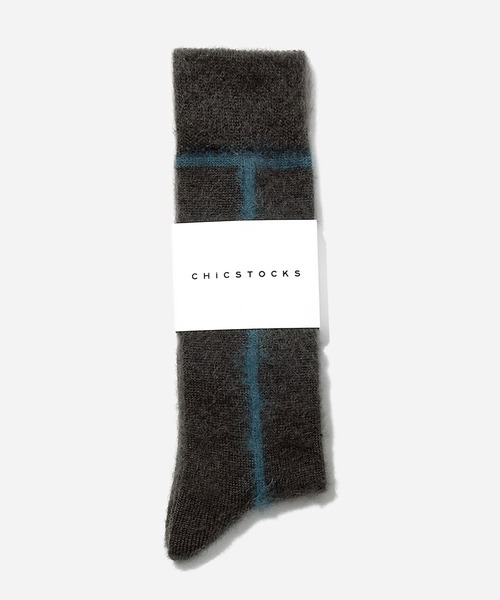 CHICSTOCKS(シックストックス)の「モヘヤラインソックス(ソックス/靴下・レディース・チャコールグレー/ライトブラウン・SMALL/LARGE)」の4枚目の写真