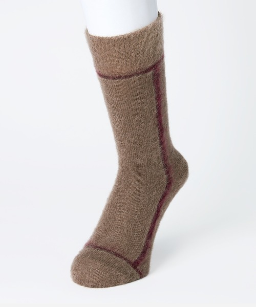 CHICSTOCKS(シックストックス)の「モヘヤラインソックス(ソックス/靴下・レディース・チャコールグレー/ライトブラウン・SMALL/LARGE)」の9枚目の写真