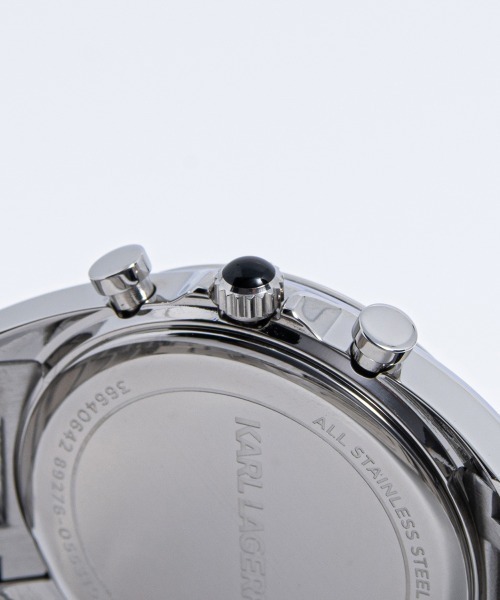 KARL LAGERFELD（カールラガーフェルド）の「「KARL LAGERFELD/カール・ラガーフェルド」ラウンド エッセンシャル - マルチ ブルー サンレイ アイコン ダイヤル シルバー ブレスレット（アナログ腕時計・レディース・シルバー×ブルー・FREE）」の5枚目の写真