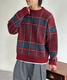 CPCM | モヘアライクチェックニットプルオーバー(ニット/セーター)