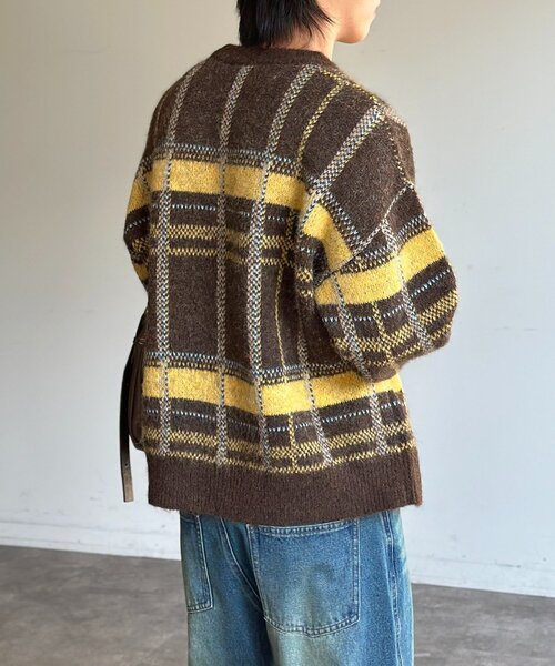 CPCM（シーピーシーエム）の「モヘアライクチェックニットプルオーバー（ニット/セーター・メンズ・ブラウン/レッド/ネイビー/アイボリー・MEDIUM/LARGE）」の13枚目の写真