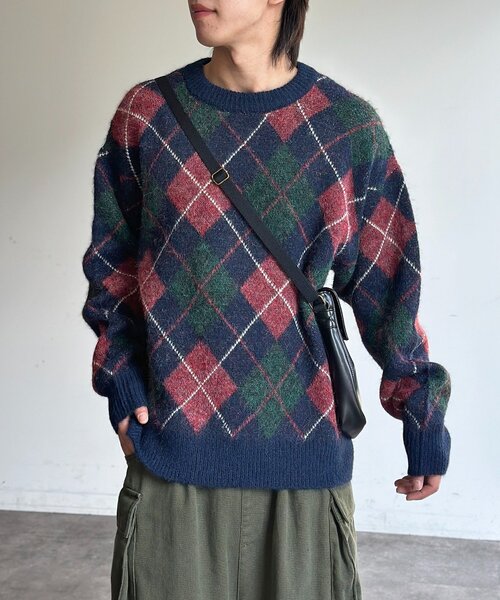 CPCM（シーピーシーエム）の「モヘアライクチェックニットプルオーバー（ニット/セーター・メンズ・ブラウン/レッド/ネイビー/アイボリー・MEDIUM/LARGE）」の17枚目の写真