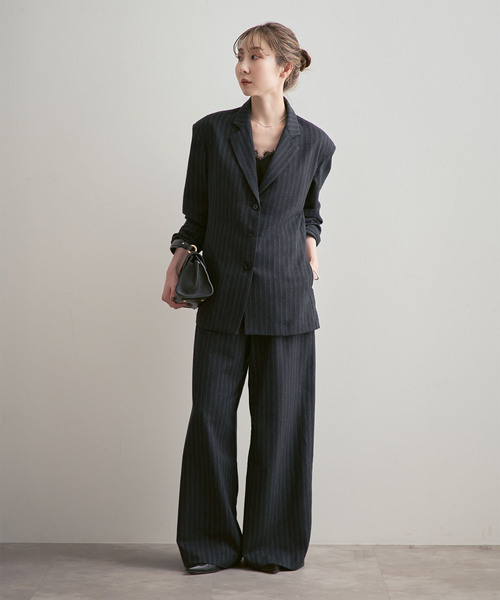 Noble（ノーブル）の「《NOBLE別注》MIRKO BERTOLA/ミルコベルトラ ストライプシャツジャケット（シャツ/ブラウス・レディース・チャコールグレー・FREE）」の5枚目の写真