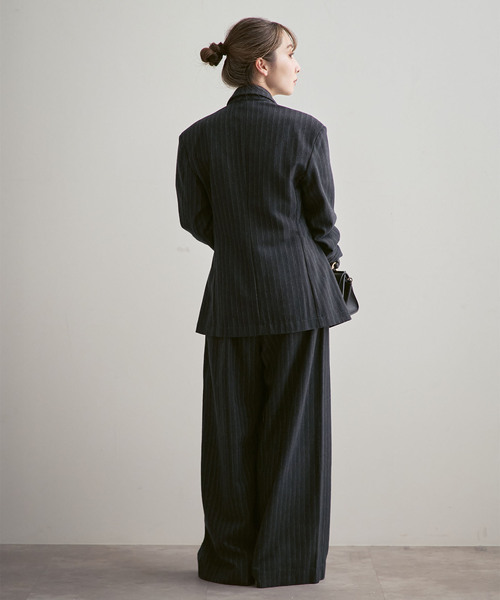 Noble（ノーブル）の「《NOBLE別注》MIRKO BERTOLA/ミルコベルトラ ストライプシャツジャケット（シャツ/ブラウス・レディース・チャコールグレー・FREE）」の6枚目の写真