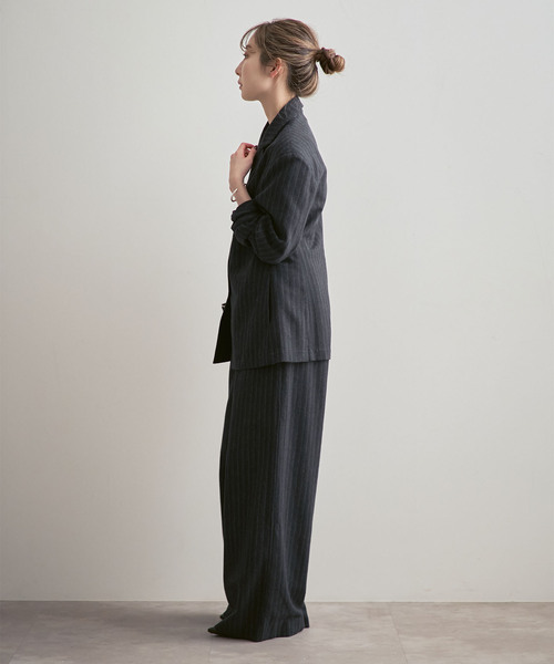 Noble（ノーブル）の「《NOBLE別注》MIRKO BERTOLA/ミルコベルトラ ストライプシャツジャケット（シャツ/ブラウス・レディース・チャコールグレー・FREE）」の11枚目の写真