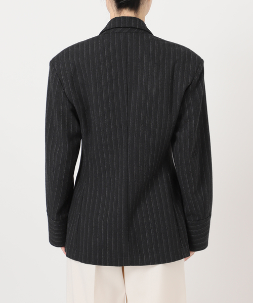 Noble（ノーブル）の「《NOBLE別注》MIRKO BERTOLA/ミルコベルトラ ストライプシャツジャケット（シャツ/ブラウス・レディース・チャコールグレー・FREE）」の15枚目の写真