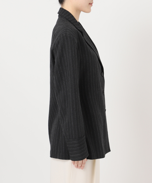 Noble（ノーブル）の「《NOBLE別注》MIRKO BERTOLA/ミルコベルトラ ストライプシャツジャケット（シャツ/ブラウス・レディース・チャコールグレー・FREE）」の16枚目の写真