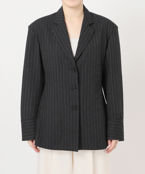 Noble（ノーブル）の「《NOBLE別注》MIRKO BERTOLA/ミルコベルトラ ストライプシャツジャケット（シャツ/ブラウス・レディース・チャコールグレー・FREE）」の22枚目の写真