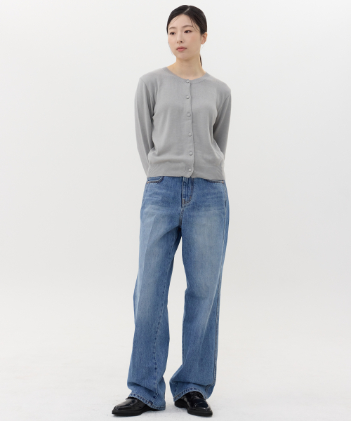 CCOMA(コンマ)の「CMJ10 切り替えストレートディープブルージーンズ(デニムパンツ・レディース・ダークインディゴブルー・FREE)」の4枚目の写真